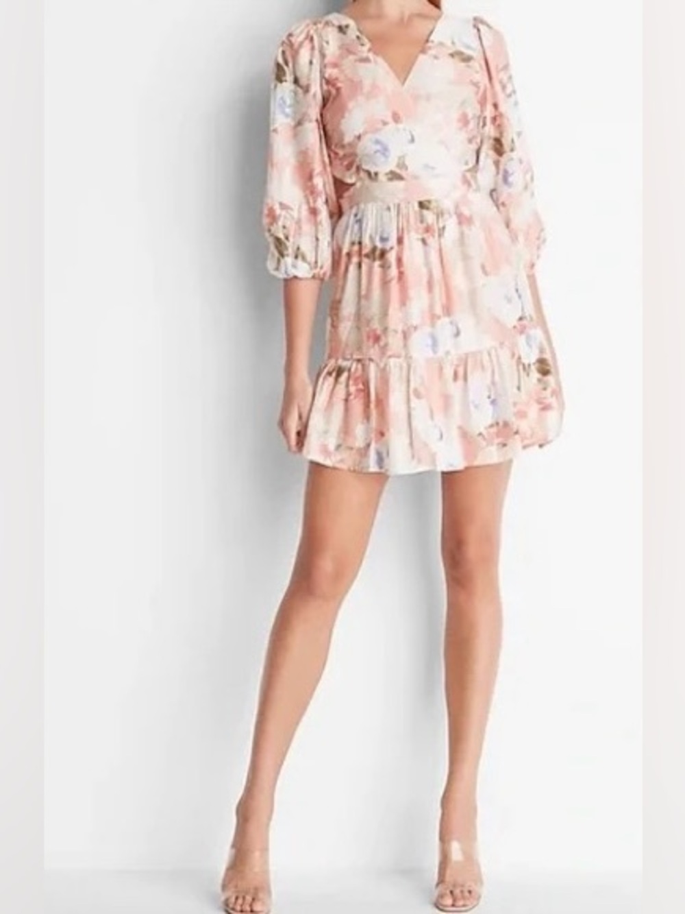 Express Blush Pink Floral Mini Dress